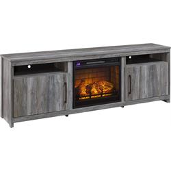 75" GRAY STAND WITH FIREPLACE W221-568 W100-101 Image